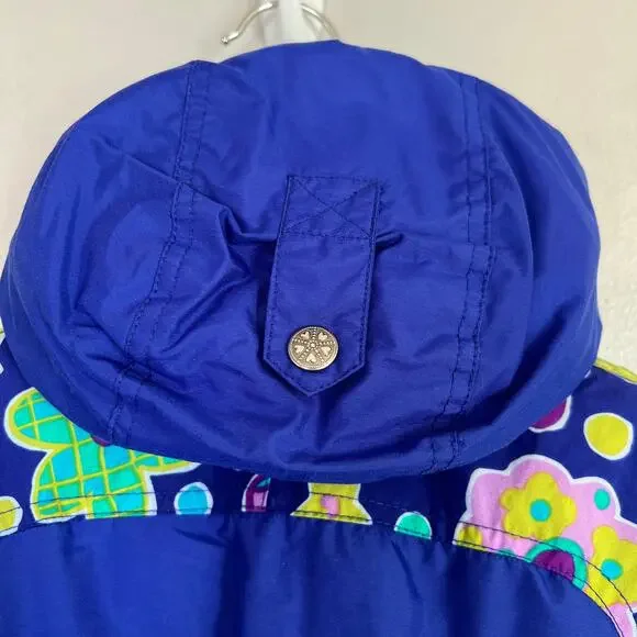 FERA Snowsuit Girl's One Piece Insulated Blue Green Size 4 Hooded Fanny Pack